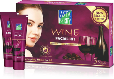 ASTABERRY Wine Mini Facial Kit, 5 Steps Remove Wrinkles 100gm(100 g)