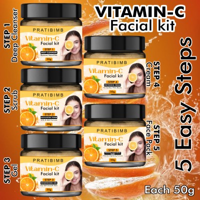 Pratibimb The Complete Vitamin C Solution: Brightening and Hydration Facial Kit(5 x 10 g)