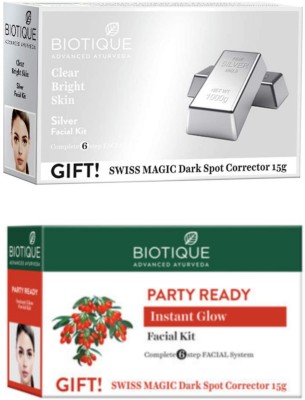BIOTIQUE Facial Kit Combo - Silver & Party Ready 65g Each(2 x 65 g)