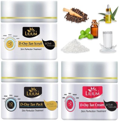LILIUM D Oxy Tan Kit, Tan Removal Cream with Kojic & Milk | Sun Damage Protection(825 g)