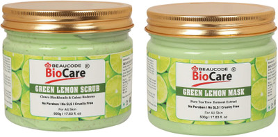 BEAUCODE BioCare Green Lemon Facial Kit Scrub and Mask(2 x 500 ml)