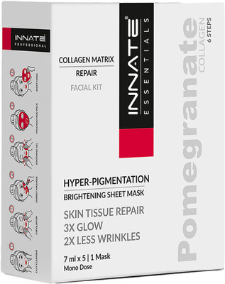 INNATE Pomegranate Facial Kit for Hyperpigmentation with 5 Steps + 1 Sheet Mask | 5 x(7 ml)