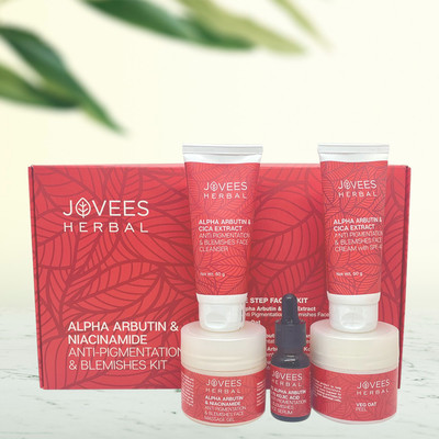 Jovees Herbal Alpha Arbutin & Niacinamide Anti Pigmentation & Blemishes Facial Kit(215 g)