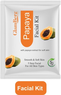 Glamberg Professional Herbal Papaya Facial Kit 60 gm 5 Step Facial Kit(60 g)