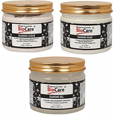 BEAUCODE BioCare Diamond facial kit 500ml(3 Set)(3 x 166.67 ml)