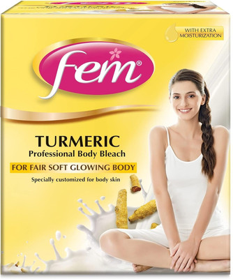 Fem Turmeric Body Bleach 1Kg for Fair Soft Glowing Body with Extra Moisturization(1000 g)