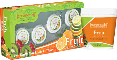 Aaryanveda Fruit Facial Kit & Fruit Bleach Cream Set A Skin Brightening & Glowing Spa Pack(4 x 115 g)
