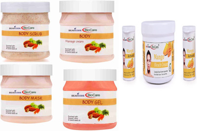 BEAUCODE BioCare Body Facial Kit 250ml with Mango Bleach Cream 300ml(5 x 260 ml)
