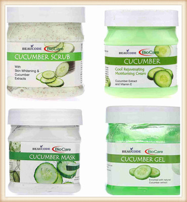 BEAUCODE BioCare Cucumber Facial Kit Cream-Mask-Gel-Scrub 250gm(4 x 250 ml)