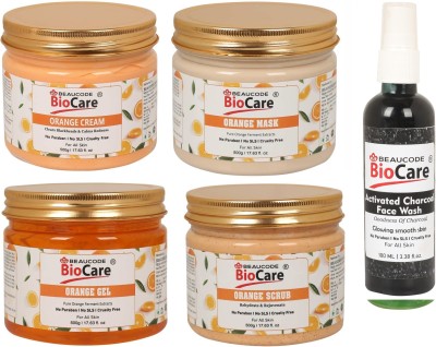 BEAUCODE BioCare Orange Facial kit 500g With Charcoal Face Wash 100ml(5 x 420 ml)