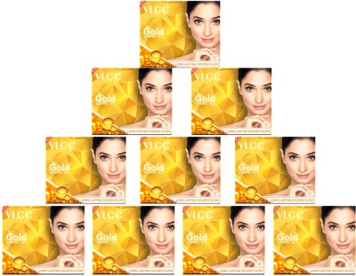 VLCC Gold Facial Kit For Luminous & Radiant Complexion (Pack of 10)(60 x 10 g)