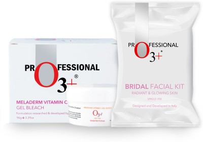 O3+ Bridal Facial Kit Radiant & Glowing Skin & Meladerm Vitamin C Gel Bleach(2 x 125 g)