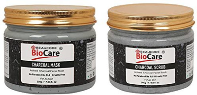 BEAUCODE BioCare Charcoal Face & Body (Scrub+Mask) (2 Set)(2 x 250 ml)