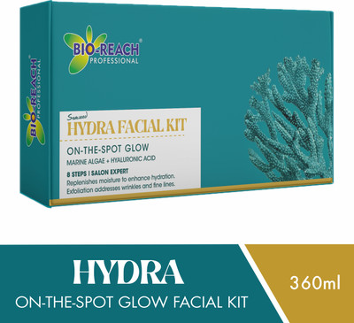 BIO-REACH Seaweed Hydra On-The-Spot Glow Facial Kit | Marine Algae + Hyaluronic Acid |(360 ml)