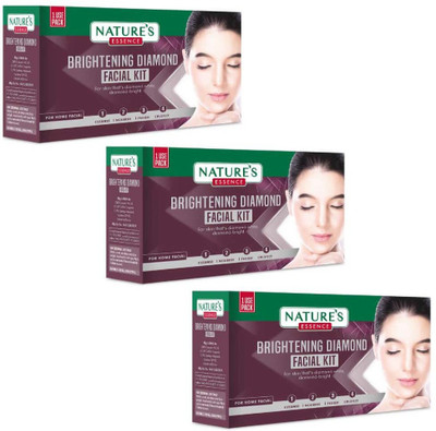 Nature's Essence BRIGHTENING DIAMOND FACIAL NENO KIT 20GM (PACK OF 3)(3 x 20 g)