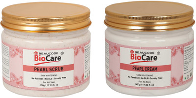 BEAUCODE BioCare Pearl Facial Kit Cream- Scrub For Women & Men For All Skin Types(2 x 500 ml)