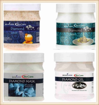 BEAUCODE BioCare Diamond Facial Kit Cream-Mask-Gel-Scrub 250gm(4 x 250 ml)