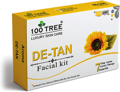 100Tree DE-TAN Facial Kit-Instant Glow-7 Step Aroma Luxury Therapy(800 g)