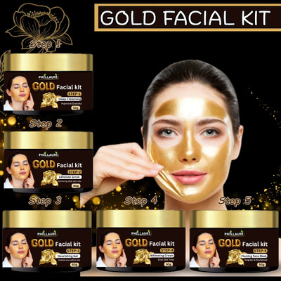 Phillauri Skin Revival Gold Facial Kit with Cleansing | Scrubbing & Mask for Glowing Skin(250 g)