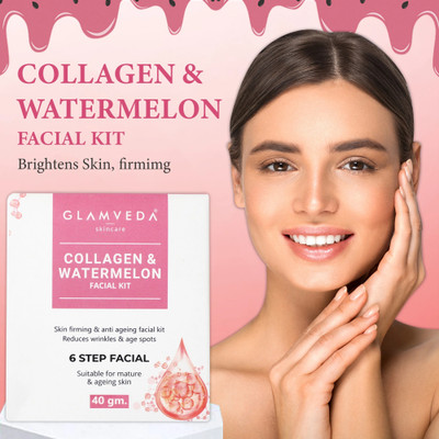 GLAMVEDA Watermelon & Collagen Facial Anti Ageing & Firming Facial Kit(40 g)