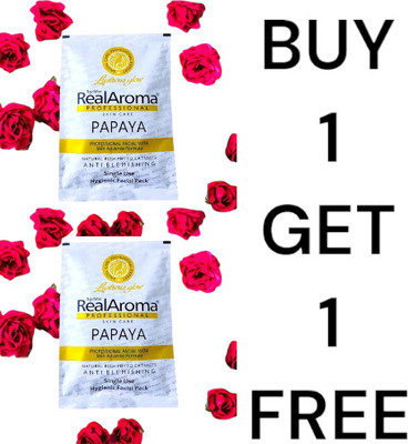 Topmax real aroma PAPAYA ANTI BLEMISHING SINGLE USE FACIAL KIT BUY 1 GET 1 FREE(140 g)