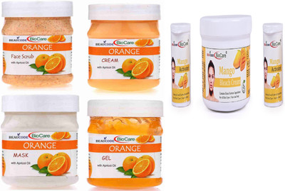 BEAUCODE BioCare Orange Facial Kit 250ml with Mango Bleach Cream 300ml(5 x 260 ml)