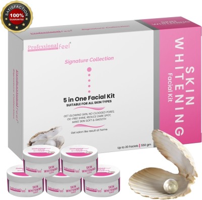 PROFESSIONAL FEEL SIGNATURE COLLECTION SKIN WHITENING FACIAL KIT WITH 5 STEP ,INSTANT GLOW(550 g)