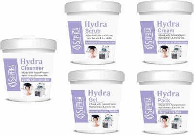 SEPHEA Hydra Facial Kit - Cleanser + Scrub + Cream + Gel + Pack 100 gm x 5(5 x 100 g)