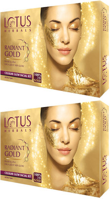 LOTUS HERBALS Herbals RADIANT GOLD Cellular Glow Single Facial Kit(2 x 37 g)