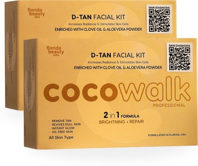 COCOWALK Professional D-Tan Facial Kit for Skin Brightening & Tan Remove or Repair(2 x 25 g)