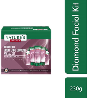 Nature's Essence Advanced Brightening Diamond Facial Kit 230gm for Skin Shining & Bright(5 x 46 g)
