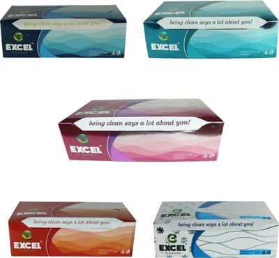 Excel 2 Ply Face Tissue - 100 Pulls ( Pack of 5 Box )(500 Tissues)