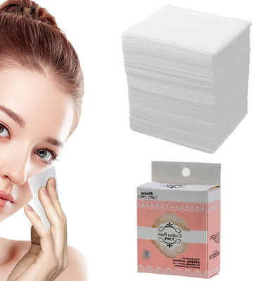 mapperz Natural Square Cotton Puff, Double-Side Save Water Soft Gentle Makeup Tools(40 Tissues)