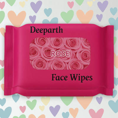 Deeparth Rose Water Wet Wipes for Face-Gentle Cleansing & Hydrating(50 Tissues)