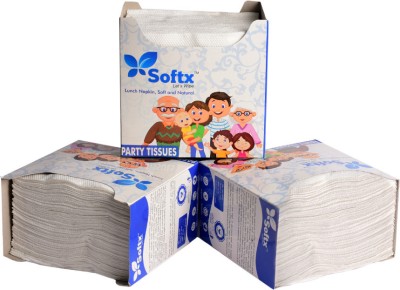 softx Party Pack Facial Tissue 1 Ply (60 Sheets Each Box) For Daily Use.(3 Tissues)