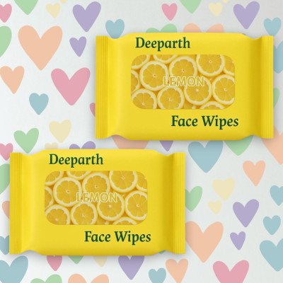 Deeparth Lemon Mint Face Wipes - Soothing & Gentle on Skin (Pack-2)(50 Tissues)
