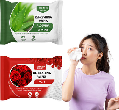 ShakalyaVeda Aloe Vera Wet Wipes – Face Cleansing & Makeup Removal | Pack of 2(50 Tissues)