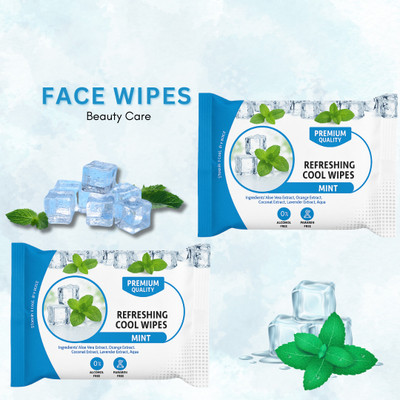 ShakalyaVeda Cooling Ice Wet Wipes for Face | Skin Hydrating & Refreshing Cleansing Tissues(50 Tissues)