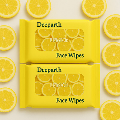 Deeparth Refreshing Wipes -Facial Wipes Enriched with Lemon (Pack-2)(50 Tissues)