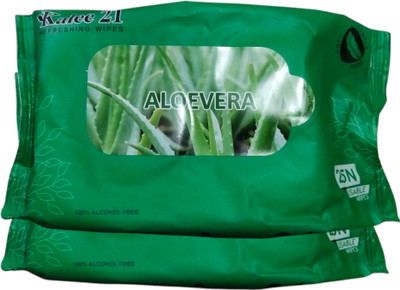 Deeparth Aloe Vera Hydrating Face Wipes - Refreshing & Alcohol-Free -/2pic(50 Tissues)