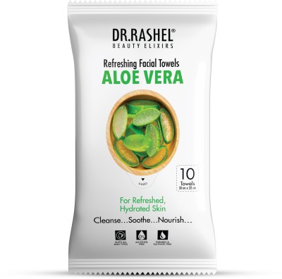 DR.RASHEL Aloe Vera Facial Towel for Refreshing & Hydration that Cleanse, Soothe & Nourish(10 Tissues)