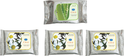 GINNI Makeup Remover & Cleansing Wet Wipes Combo Set-AntiAcne (Set of 3) (Pack of 10) & Aloevera(Pack of 30)(60 Tissues)
