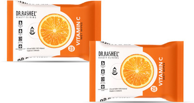 DR.RASHEL Moisturizing Vitamin C facial wipes 2x10 Dirt Remover Wet Wipes(20 Tissues)