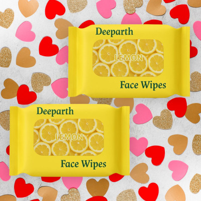 Deeparth Face Wipes for Men | Oil Control & Hydrating Lemon Wet Wipes (Pack-2)(50 Tissues)
