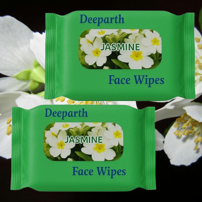 Deeparth Jasmine Water Wet Wipes for Face - Gentle Cleansing & Hydrating(50 Tissues)