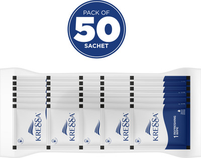 KRESSA Refreshing and Cleansing Wet Wipes | PH Balanced | Pack of 50(50 Tissues)