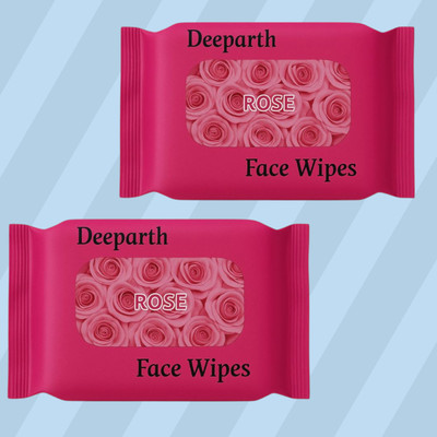 Deeparth Rose Scented Face Wipes | Oil Control & Deep Cleansing Wet Wipes(50 Tissues)