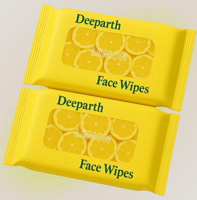 Deeparth Lemon Face Wipes Refreshing Wet Wipes for Women & Men (Pack-2)(50 Tissues)