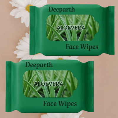 Deeparth Aloevera Face Wipes | Refreshing Wet Wipes for Women & Men (Pack-2)(50 Tissues)