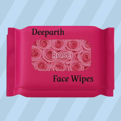 Deeparth Wet Tissue for Face | Rose Oil Control & Makeup Remover Wipes(50 Tissues)